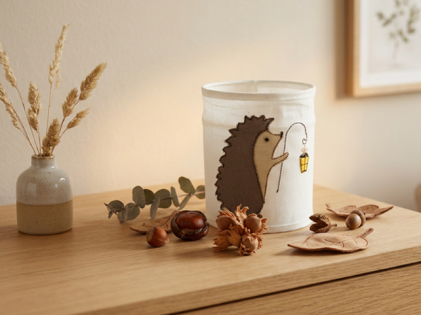 Igel mit Laterne - doodle Stickdatei